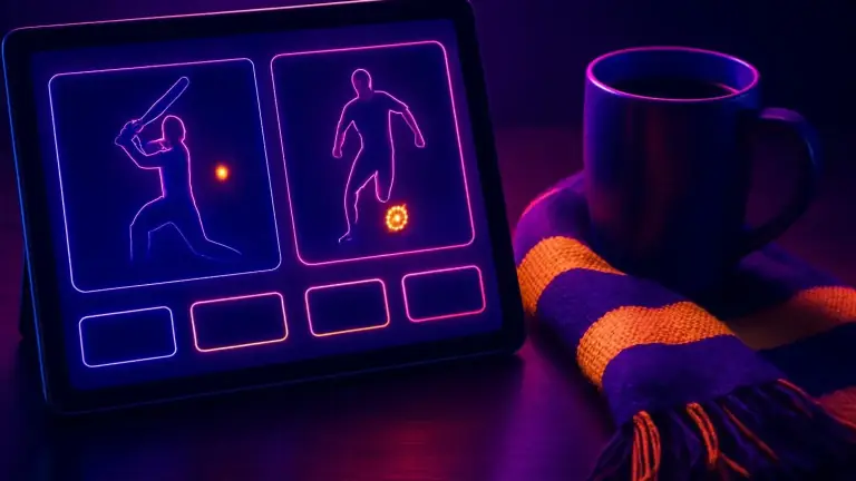 Live sports screen showing cricket and football matches with odds boxes